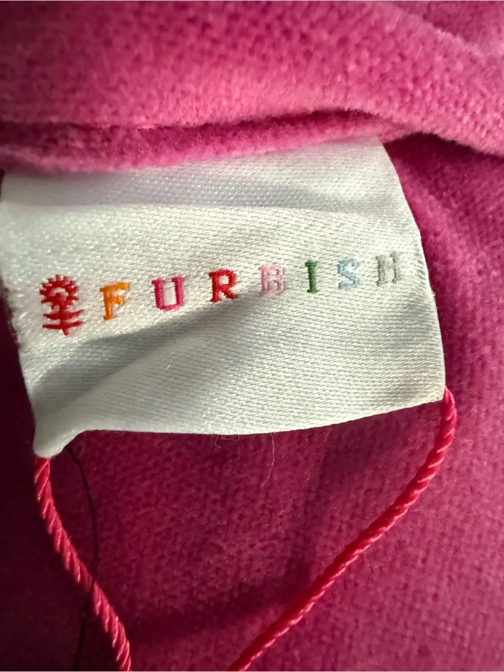 New Furbish Karma Is My Boyfriend Pink Needlepoint Pillow